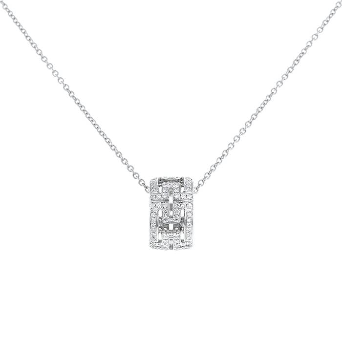 [OLIVIA]PARENTESI NECKLACE SILVER DIAMOND