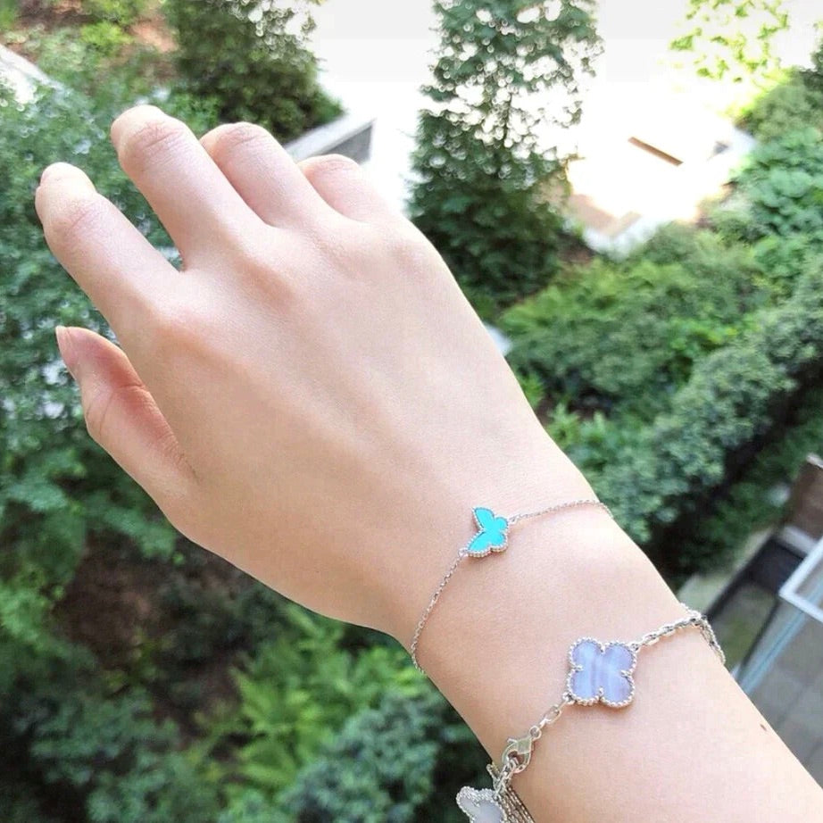 [Olivia Jewelry]BUTTERFLY TURQUOISE BUTTERFLY BRACELET SILVER