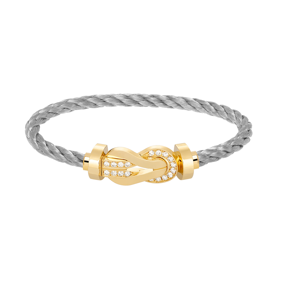 [Olivia Jewelry]CHANCE LARGE 8 FIGURE BUCKLE HALF DIAMOND BRACELET GOLD
