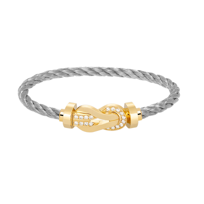 [Olivia Jewelry]CHANCE LARGE 8 FIGURE BUCKLE HALF DIAMOND BRACELET GOLD