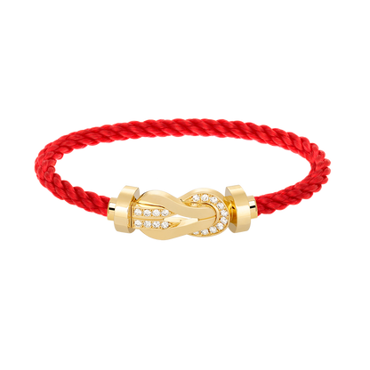 [Olivia Jewelry]CHANCE LARGE 8 FIGURE BUCKLE HALF DIAMOND BRACELET GOLD