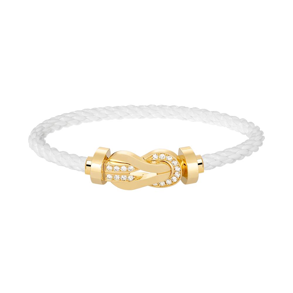 [Olivia Jewelry]CHANCE LARGE 8 FIGURE BUCKLE HALF DIAMOND BRACELET GOLD