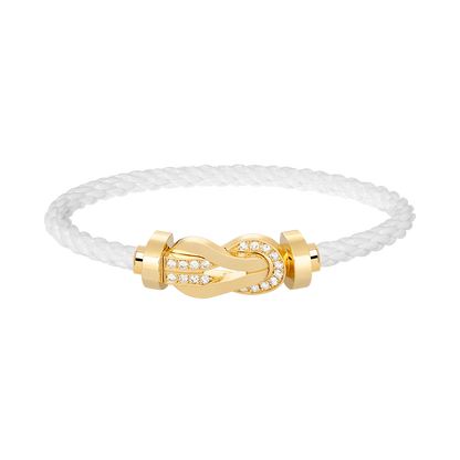 [Olivia Jewelry]CHANCE LARGE 8 FIGURE BUCKLE HALF DIAMOND BRACELET GOLD