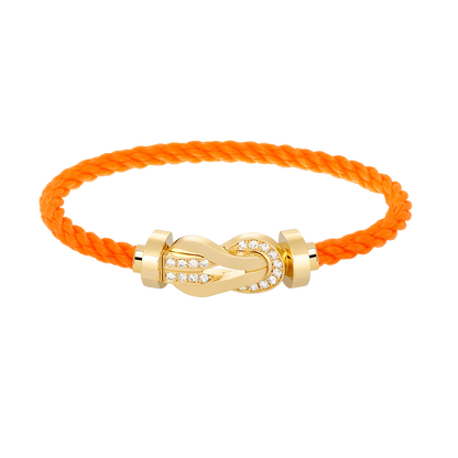 [Olivia Jewelry]CHANCE LARGE 8 FIGURE BUCKLE HALF DIAMOND BRACELET GOLD