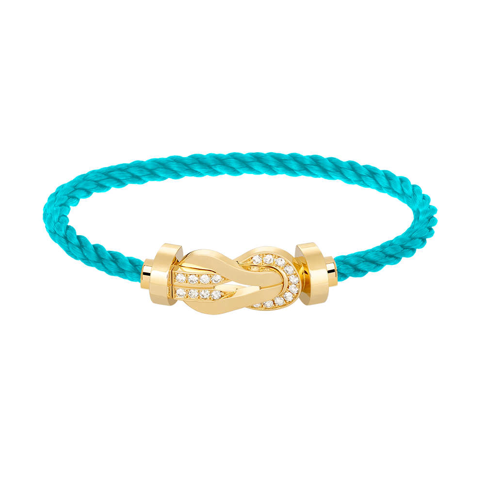 [Olivia Jewelry]CHANCE LARGE 8 FIGURE BUCKLE HALF DIAMOND BRACELET GOLD