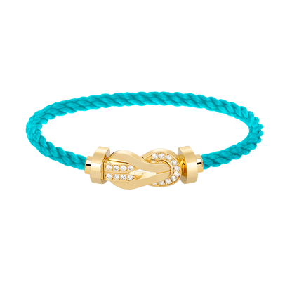 [Olivia Jewelry]CHANCE LARGE 8 FIGURE BUCKLE HALF DIAMOND BRACELET GOLD