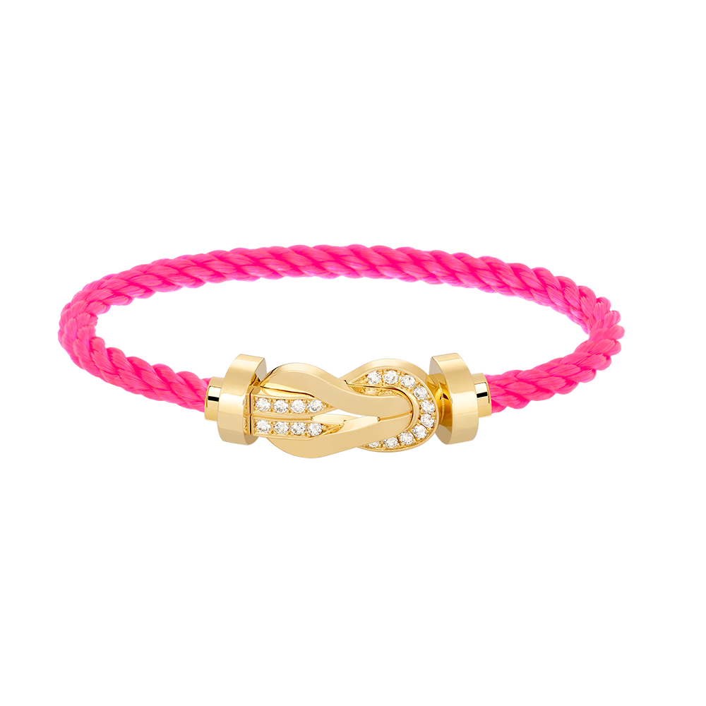 [Olivia Jewelry]CHANCE LARGE 8 FIGURE BUCKLE HALF DIAMOND BRACELET GOLD
