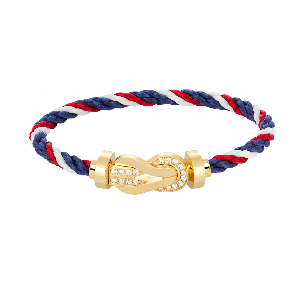 [Olivia Jewelry]CHANCE LARGE 8 FIGURE BUCKLE HALF DIAMOND BRACELET GOLD