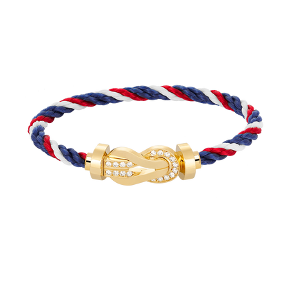 [Olivia Jewelry]CHANCE LARGE 8 FIGURE BUCKLE HALF DIAMOND BRACELET GOLD