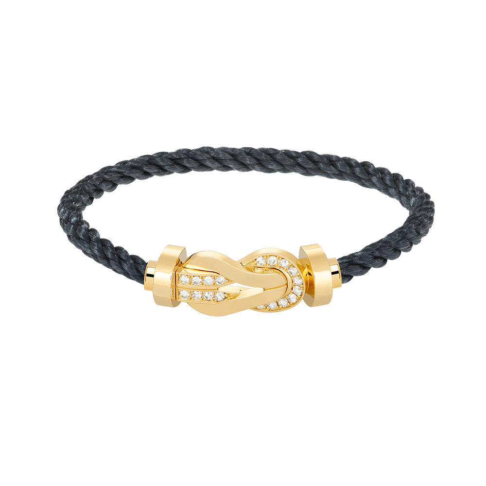 [Olivia Jewelry]CHANCE LARGE 8 FIGURE BUCKLE HALF DIAMOND BRACELET GOLD