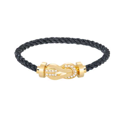 [Olivia Jewelry]CHANCE LARGE 8 FIGURE BUCKLE HALF DIAMOND BRACELET GOLD