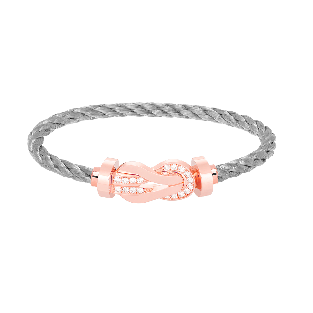 [Olivia Jewelry]CHANCE LARGE 8 FIGURE BUCKLE HALF DIAMOND BRACELET ROSE GOLD