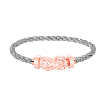 [Olivia Jewelry]CHANCE LARGE 8 FIGURE BUCKLE HALF DIAMOND BRACELET ROSE GOLD