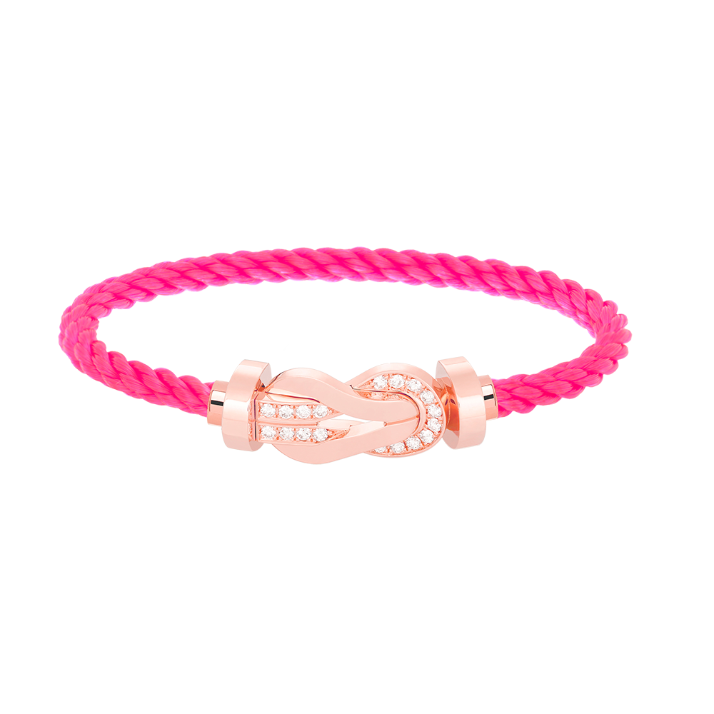 [Olivia Jewelry]CHANCE LARGE 8 FIGURE BUCKLE HALF DIAMOND BRACELET ROSE GOLD