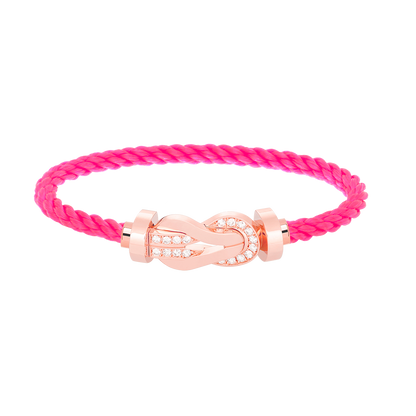 [Olivia Jewelry]CHANCE LARGE 8 FIGURE BUCKLE HALF DIAMOND BRACELET ROSE GOLD