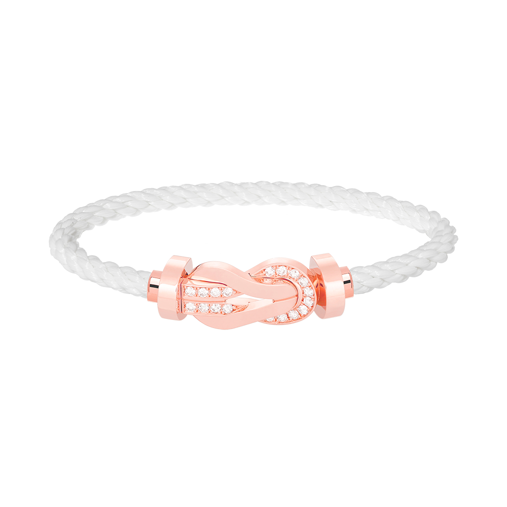 [Olivia Jewelry]CHANCE LARGE 8 FIGURE BUCKLE HALF DIAMOND BRACELET ROSE GOLD