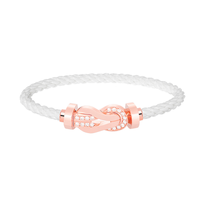 [Olivia Jewelry]CHANCE LARGE 8 FIGURE BUCKLE HALF DIAMOND BRACELET ROSE GOLD