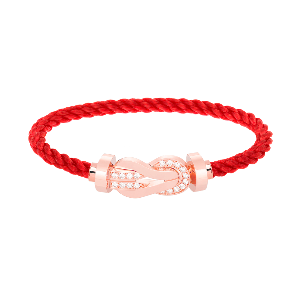 [Olivia Jewelry]CHANCE LARGE 8 FIGURE BUCKLE HALF DIAMOND BRACELET ROSE GOLD