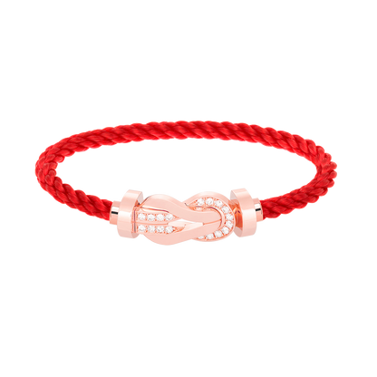 [Olivia Jewelry]CHANCE LARGE 8 FIGURE BUCKLE HALF DIAMOND BRACELET ROSE GOLD
