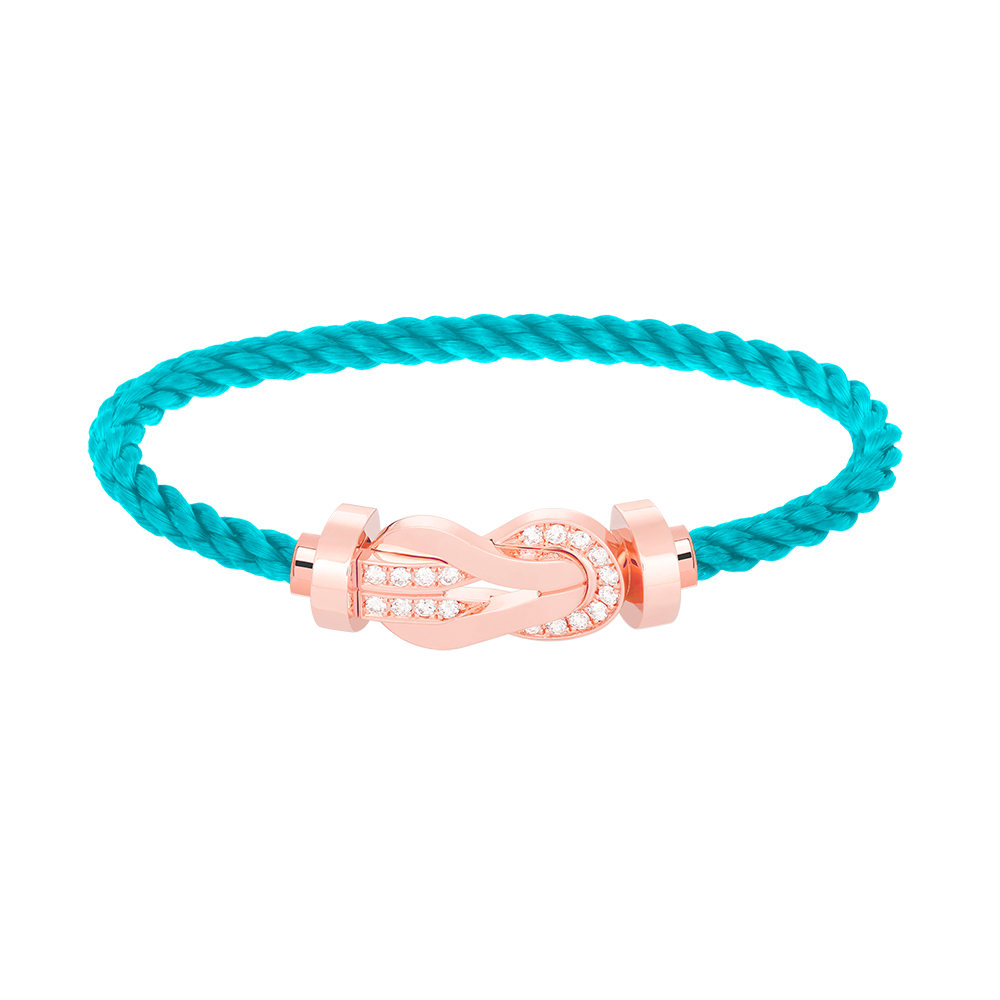 [Olivia Jewelry]CHANCE LARGE 8 FIGURE BUCKLE HALF DIAMOND BRACELET ROSE GOLD