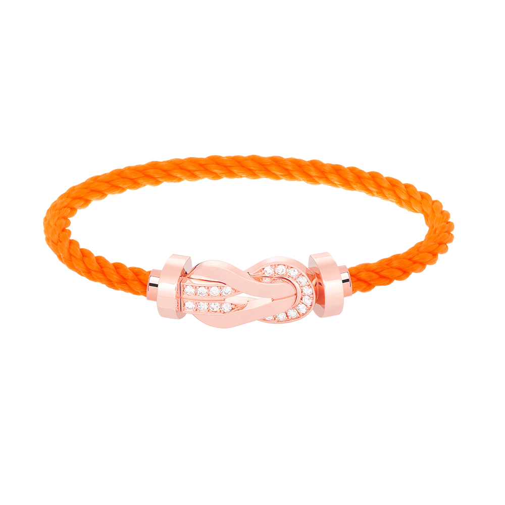 [Olivia Jewelry]CHANCE LARGE 8 FIGURE BUCKLE HALF DIAMOND BRACELET ROSE GOLD