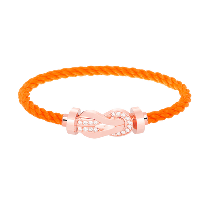 [Olivia Jewelry]CHANCE LARGE 8 FIGURE BUCKLE HALF DIAMOND BRACELET ROSE GOLD
