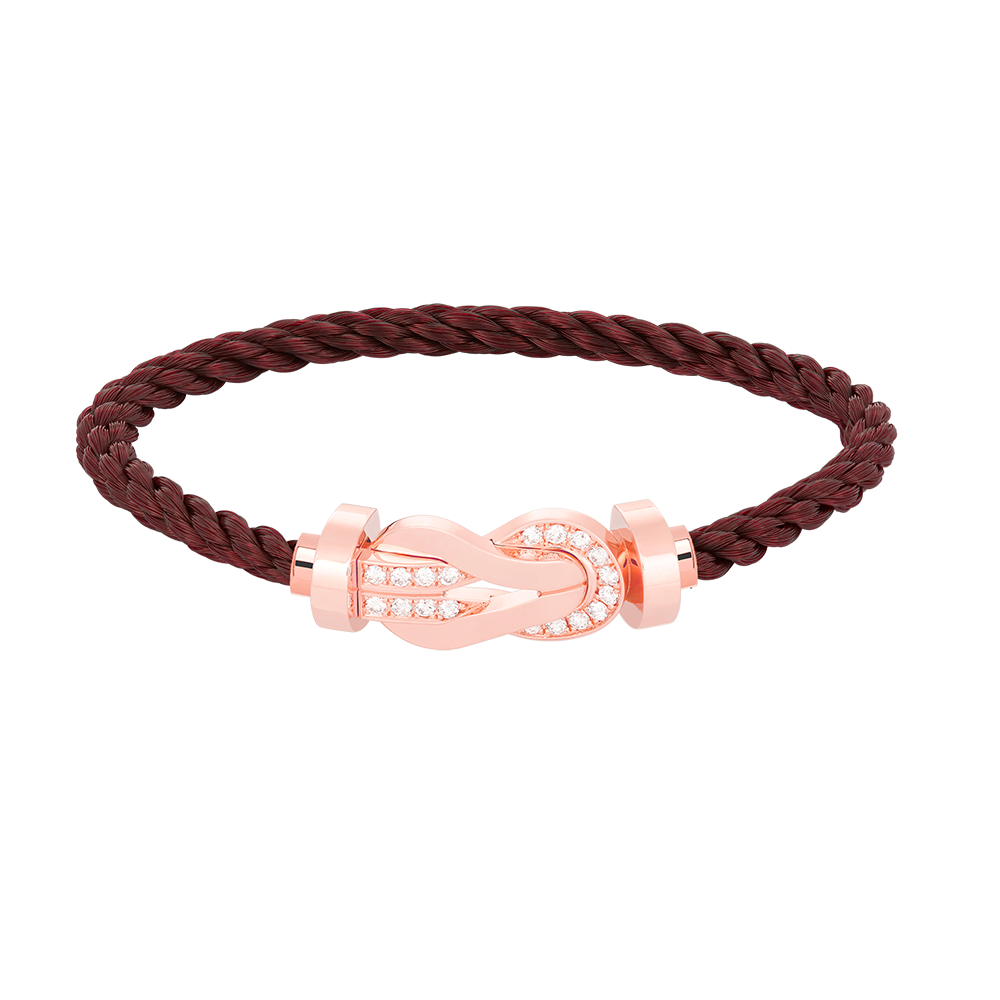 [Olivia Jewelry]CHANCE LARGE 8 FIGURE BUCKLE HALF DIAMOND BRACELET ROSE GOLD
