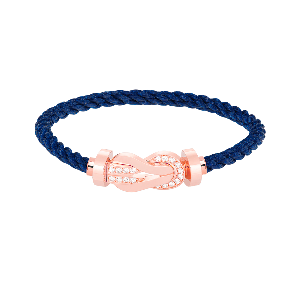 [Olivia Jewelry]CHANCE LARGE 8 FIGURE BUCKLE HALF DIAMOND BRACELET ROSE GOLD