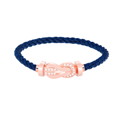 [Olivia Jewelry]CHANCE LARGE 8 FIGURE BUCKLE HALF DIAMOND BRACELET ROSE GOLD