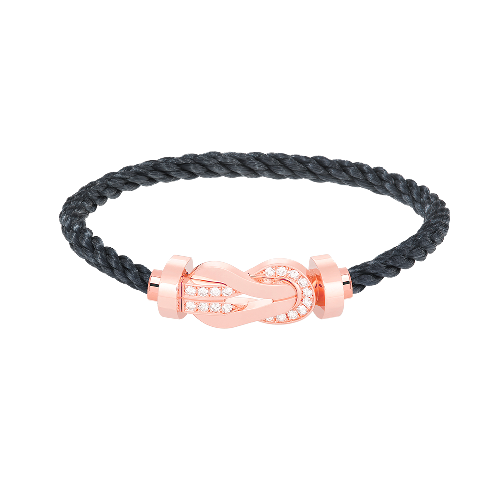 [Olivia Jewelry]CHANCE LARGE 8 FIGURE BUCKLE HALF DIAMOND BRACELET ROSE GOLD