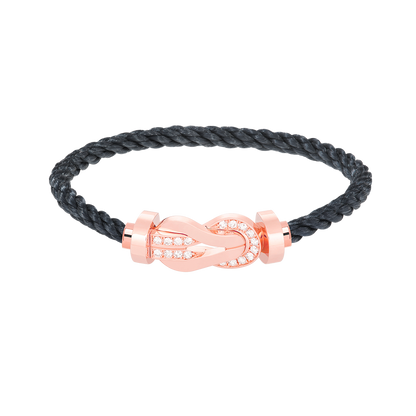 [Olivia Jewelry]CHANCE LARGE 8 FIGURE BUCKLE HALF DIAMOND BRACELET ROSE GOLD