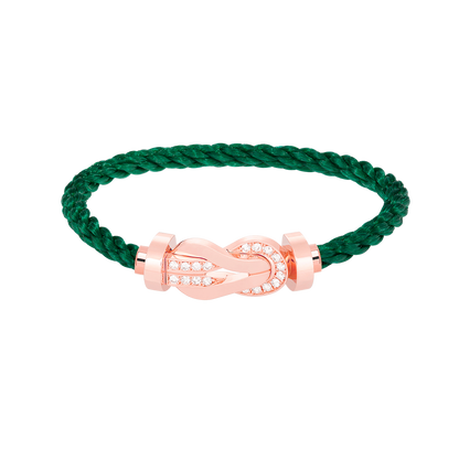 [Olivia Jewelry]CHANCE LARGE 8 FIGURE BUCKLE HALF DIAMOND BRACELET ROSE GOLD