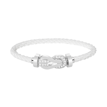 [Olivia Jewelry]CHANCE LARGE 8 FIGURE BUCKLE HALF DIAMOND BRACELET SILVER