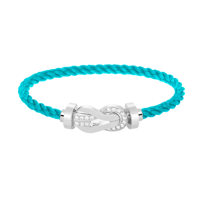 [Olivia Jewelry]CHANCE LARGE 8 FIGURE BUCKLE HALF DIAMOND BRACELET SILVER