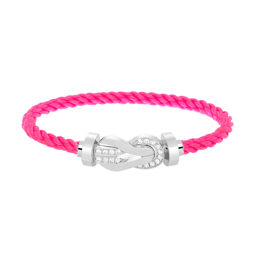 [Olivia Jewelry]CHANCE LARGE 8 FIGURE BUCKLE HALF DIAMOND BRACELET SILVER