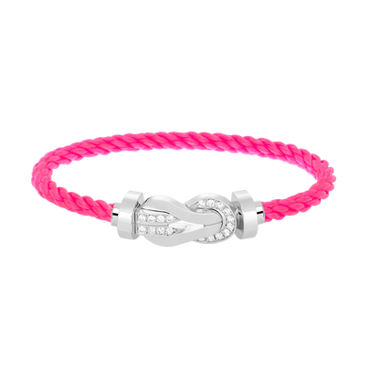 [Olivia Jewelry]CHANCE LARGE 8 FIGURE BUCKLE HALF DIAMOND BRACELET SILVER