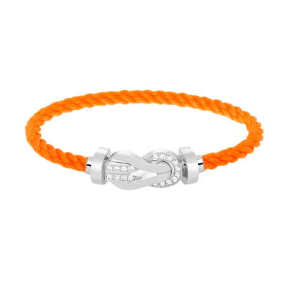 [Olivia Jewelry]CHANCE LARGE 8 FIGURE BUCKLE HALF DIAMOND BRACELET SILVER