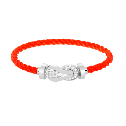 [Olivia Jewelry]CHANCE LARGE 8 FIGURE BUCKLE HALF DIAMOND BRACELET SILVER