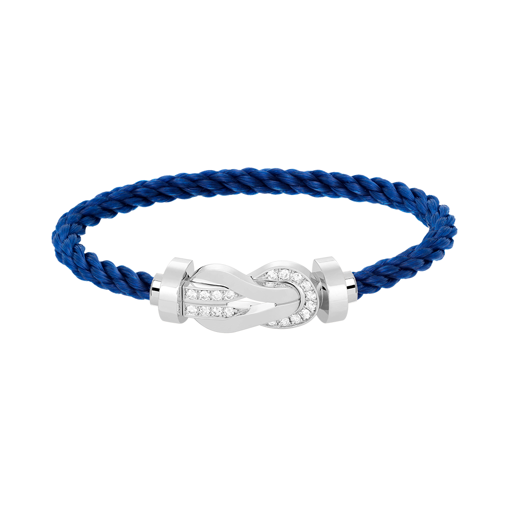 [Olivia Jewelry]CHANCE LARGE 8 FIGURE BUCKLE HALF DIAMOND BRACELET SILVER