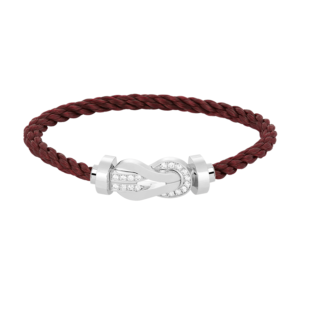 [Olivia Jewelry]CHANCE LARGE 8 FIGURE BUCKLE HALF DIAMOND BRACELET SILVER