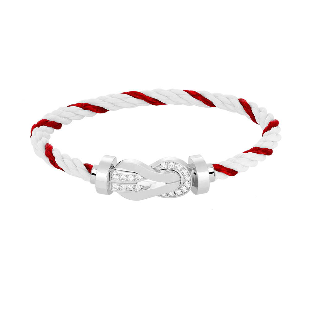 [Olivia Jewelry]CHANCE LARGE 8 FIGURE BUCKLE HALF DIAMOND BRACELET SILVER