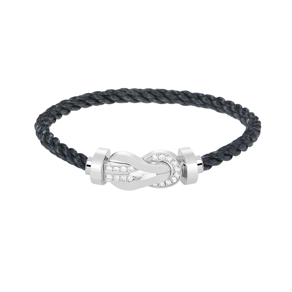 [Olivia Jewelry]CHANCE LARGE 8 FIGURE BUCKLE HALF DIAMOND BRACELET SILVER