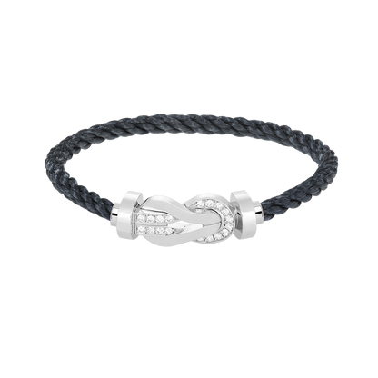 [Olivia Jewelry]CHANCE LARGE 8 FIGURE BUCKLE HALF DIAMOND BRACELET SILVER