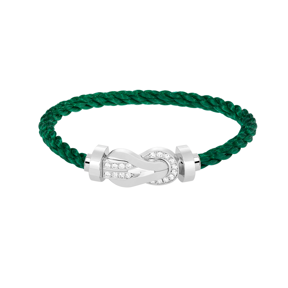 [Olivia Jewelry]CHANCE LARGE 8 FIGURE BUCKLE HALF DIAMOND BRACELET SILVER