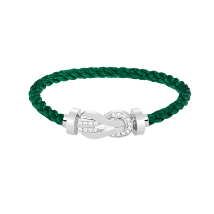 [Olivia Jewelry]CHANCE LARGE 8 FIGURE BUCKLE HALF DIAMOND BRACELET SILVER