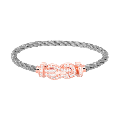 [Olivia Jewelry]CHANCE LARGE 8 FIGURE BUCKLE FULL DIAMOND BRACELET ROSE GOLD