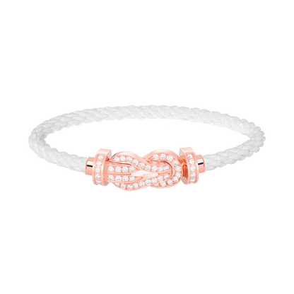 [Olivia Jewelry]CHANCE LARGE 8 FIGURE BUCKLE FULL DIAMOND BRACELET ROSE GOLD