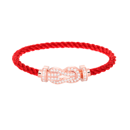 [Olivia Jewelry]CHANCE LARGE 8 FIGURE BUCKLE FULL DIAMOND BRACELET ROSE GOLD