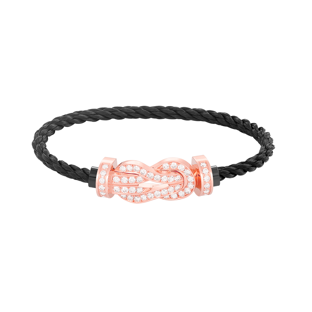 [Olivia Jewelry]CHANCE LARGE 8 FIGURE BUCKLE FULL DIAMOND BRACELET ROSE GOLD