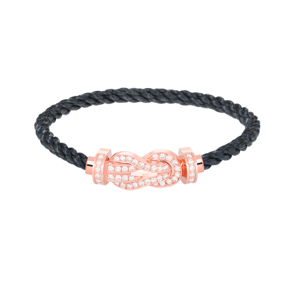 [Olivia Jewelry]CHANCE LARGE 8 FIGURE BUCKLE FULL DIAMOND BRACELET ROSE GOLD